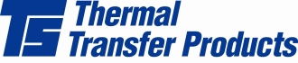 A blue and white logo for thermal transfer